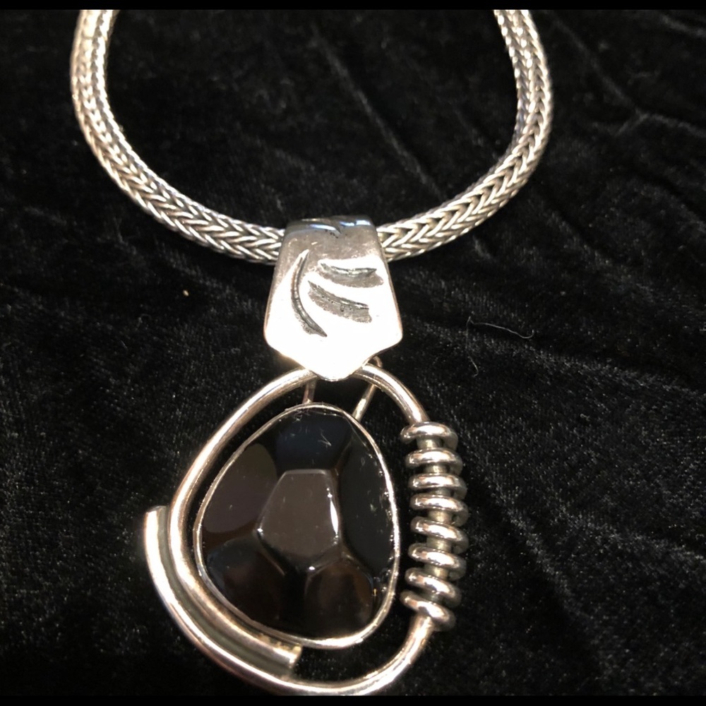 Silpada Designs Unique black obsidian pendant